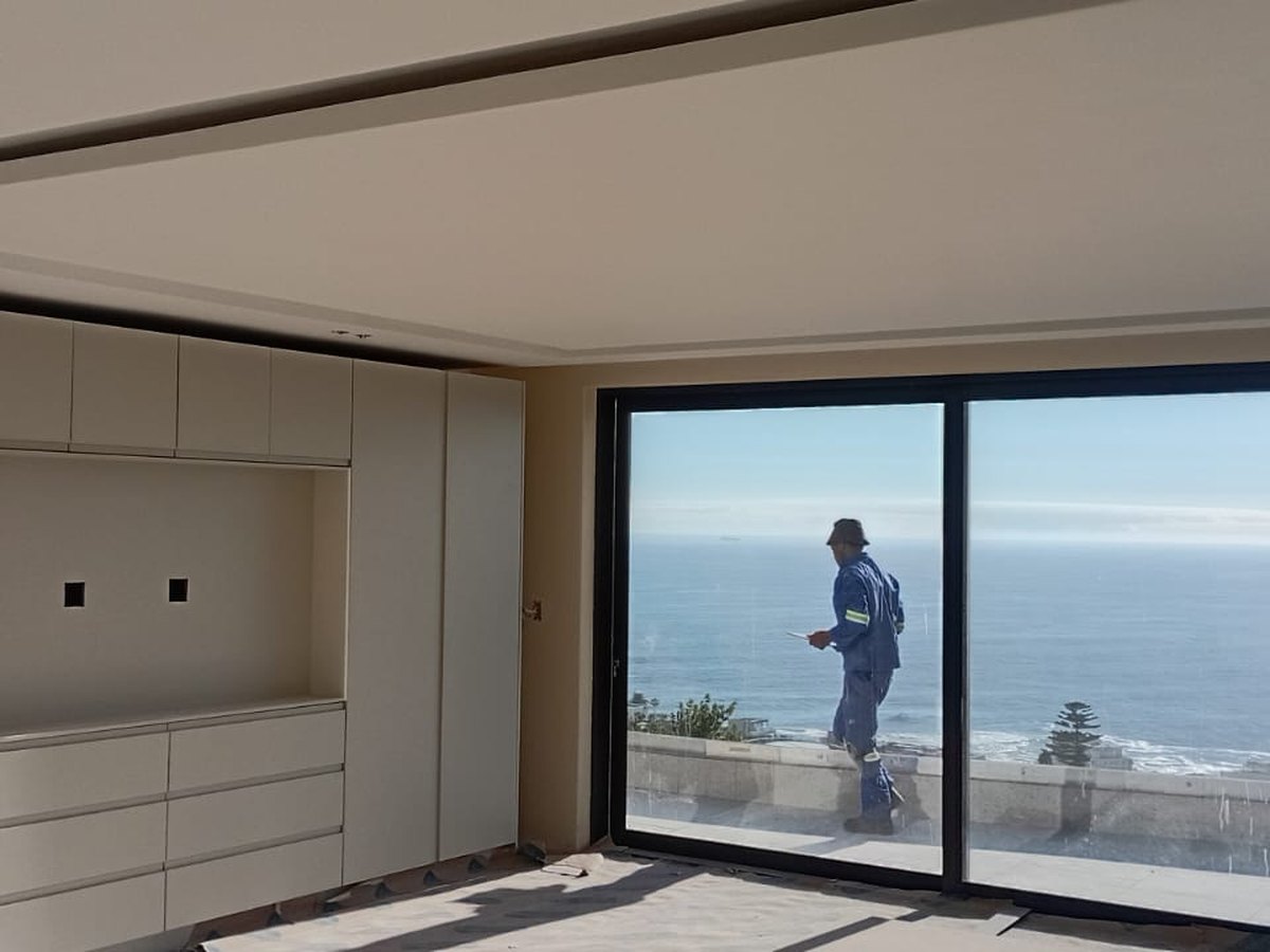 Freshly painted interior with a sea view